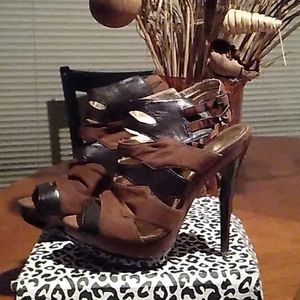 Light and dark brown heels